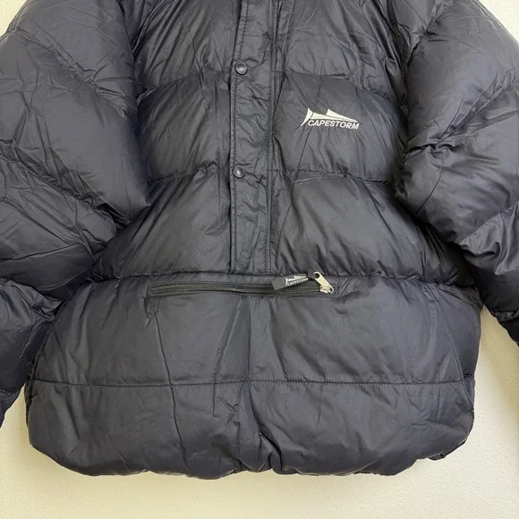 Cape Storm Pertex Down Puffer Jacket Mens XL Black Pullover Zip Snap Anorak Ski